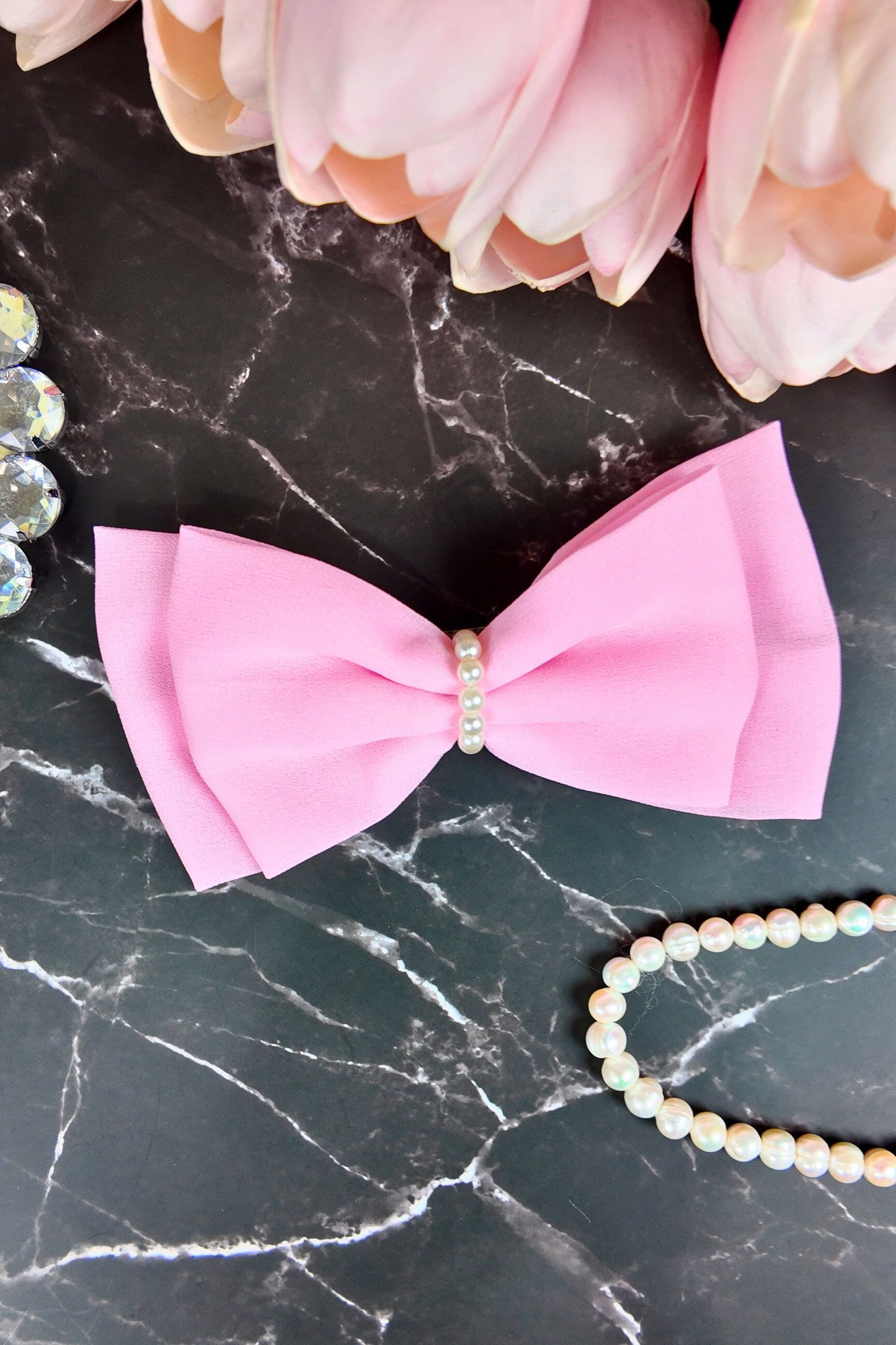 Pearl Layered Bow -Pink
