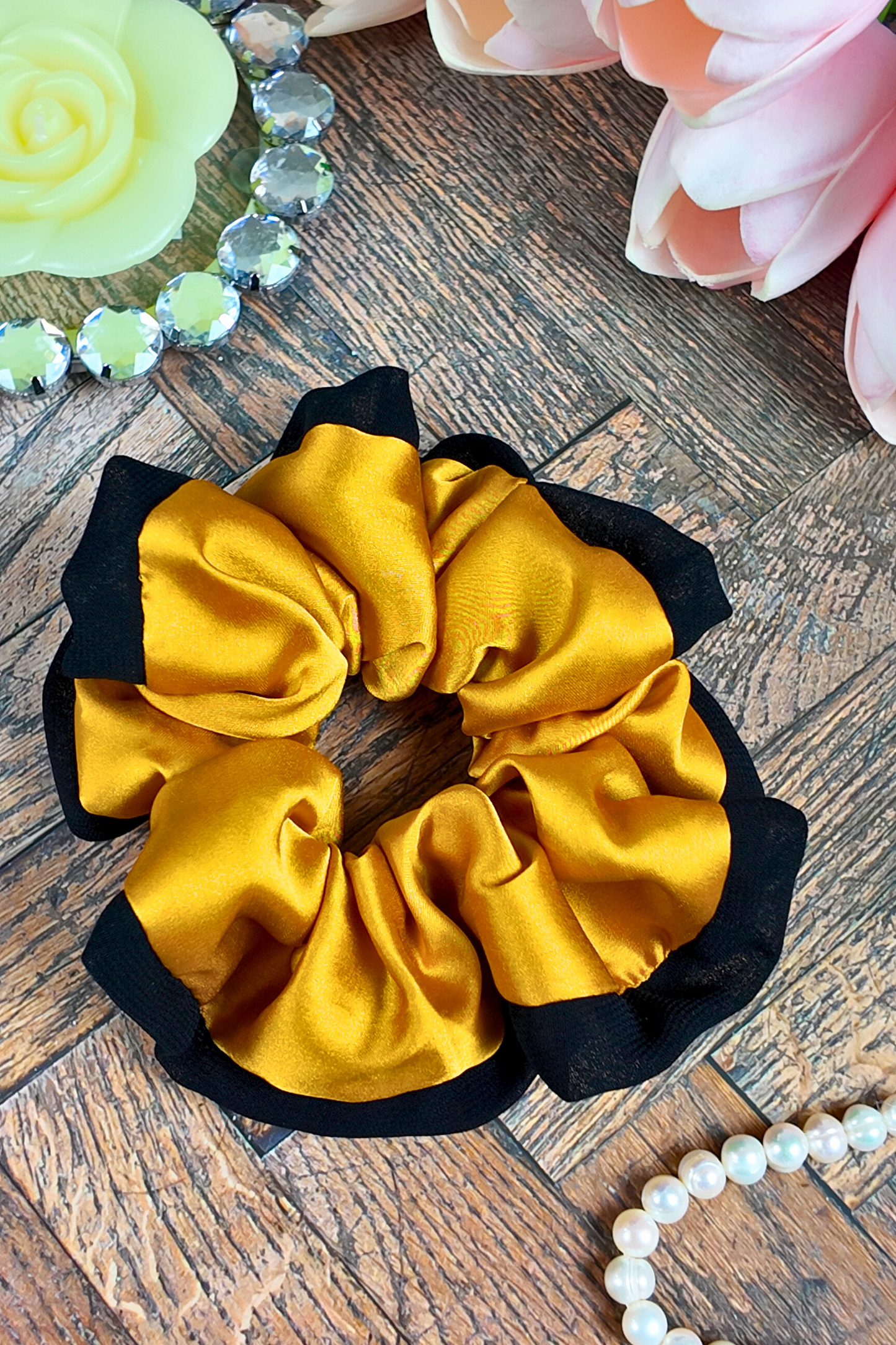 Double Layered Scrunchie - Golden Yellow L