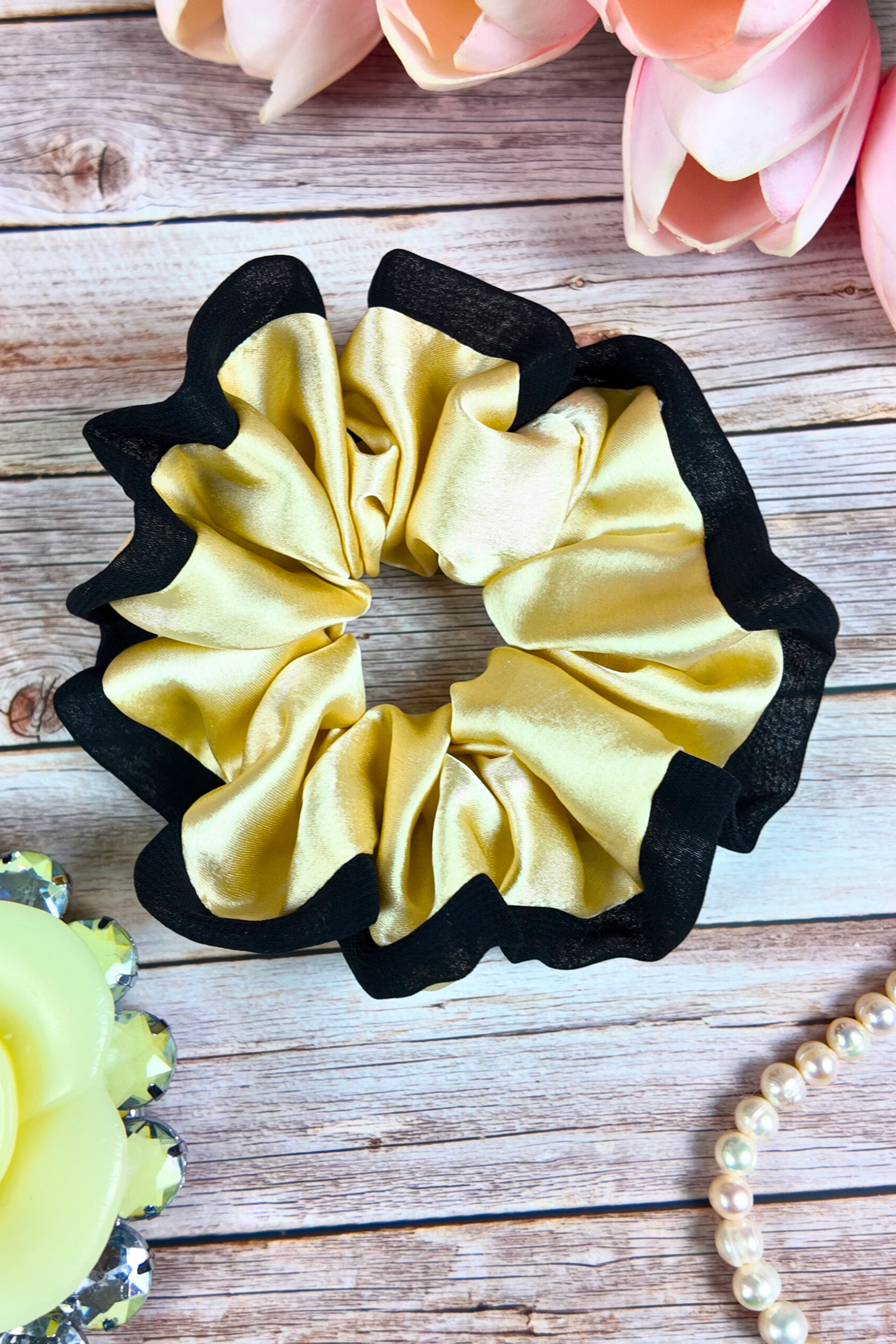Double Layered Scrunchie - Cream L
