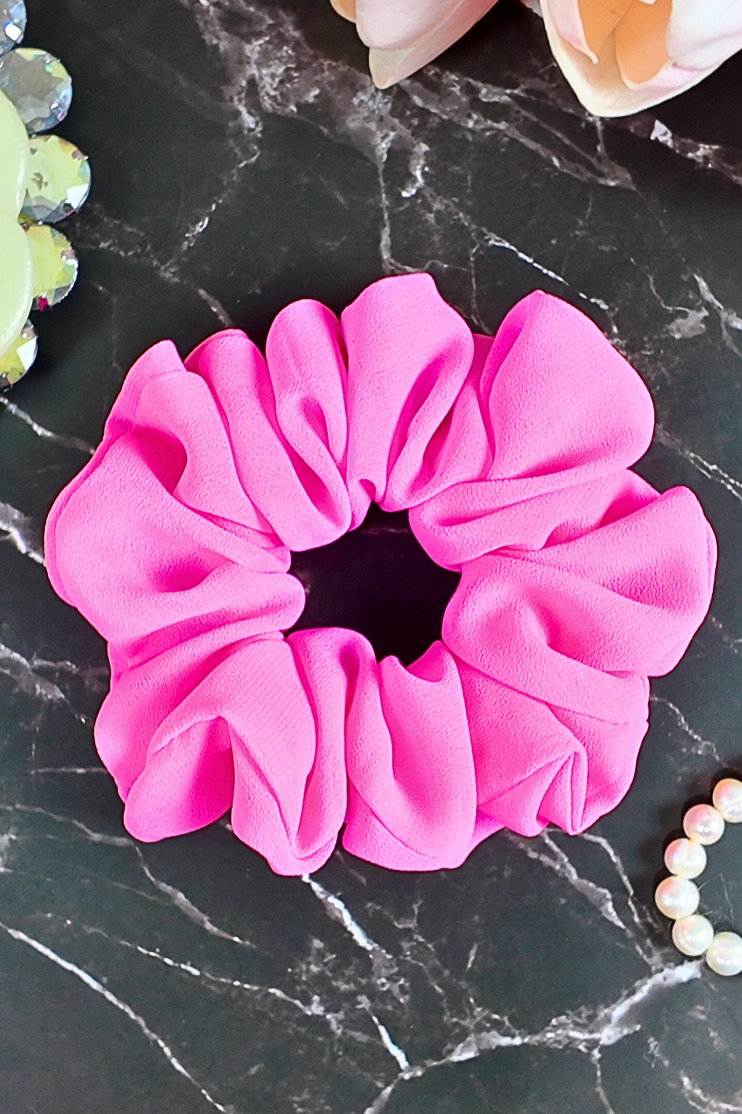 Plain Georgette Scrunchie - Pink L