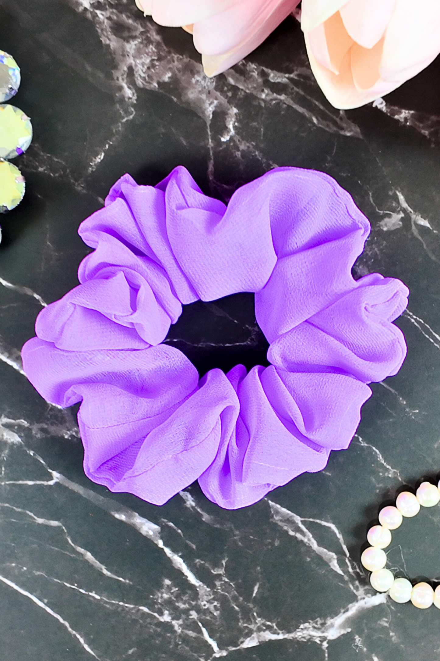 Plain Georgette Scrunchie - Lavender L