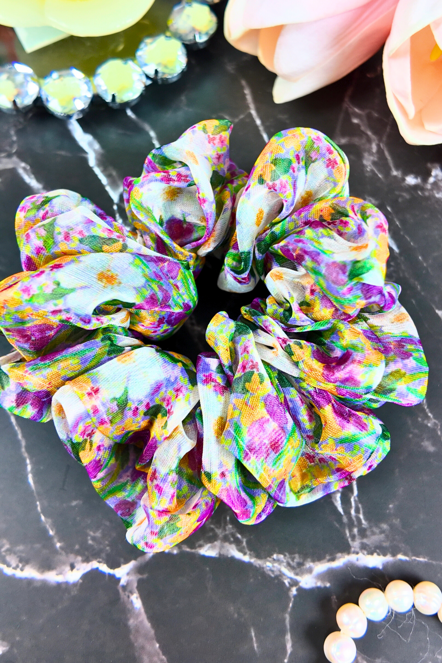 Organza Scrunchie - Floral L