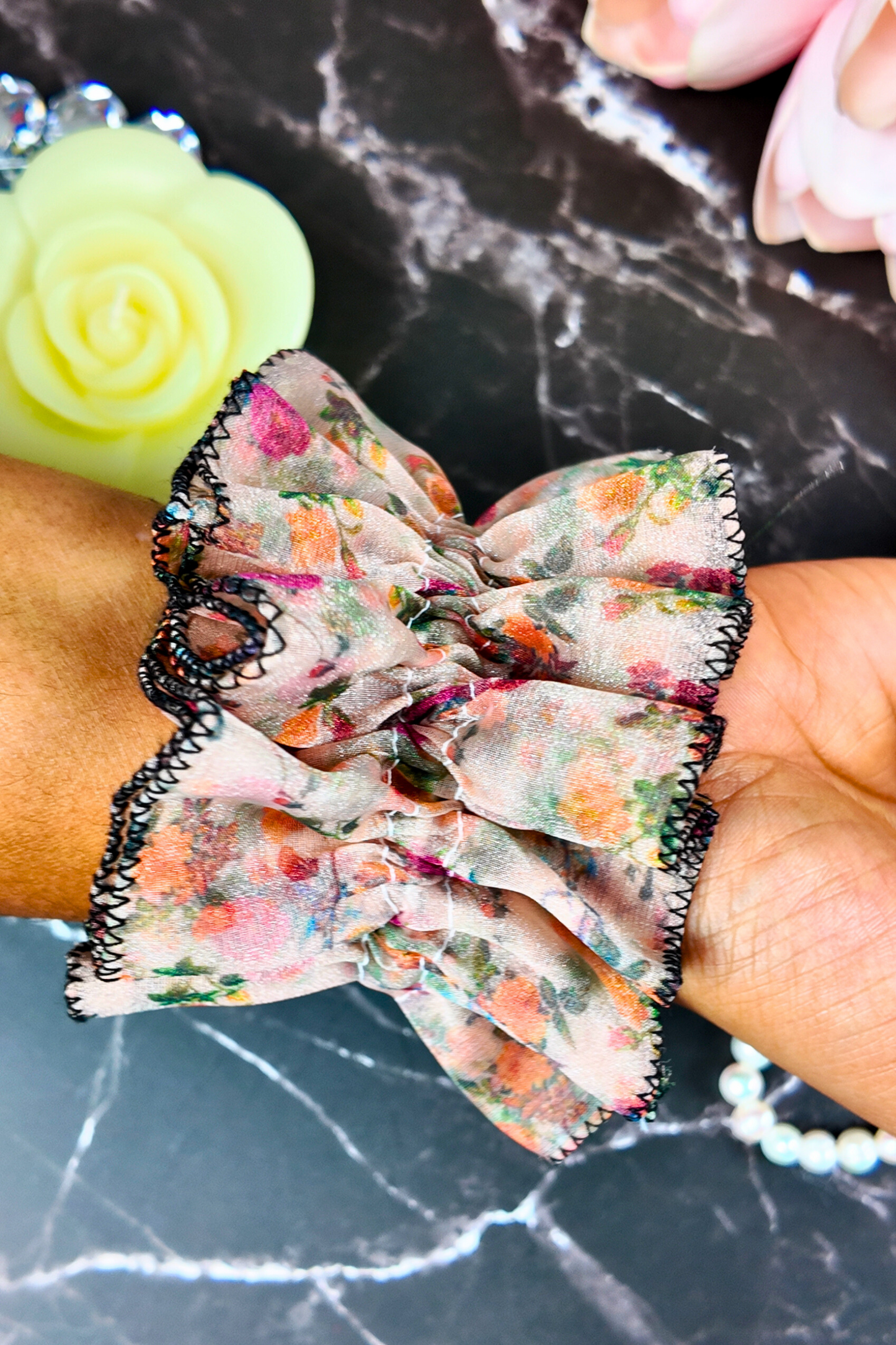Organza Ruffle Scrunchie - Double layared