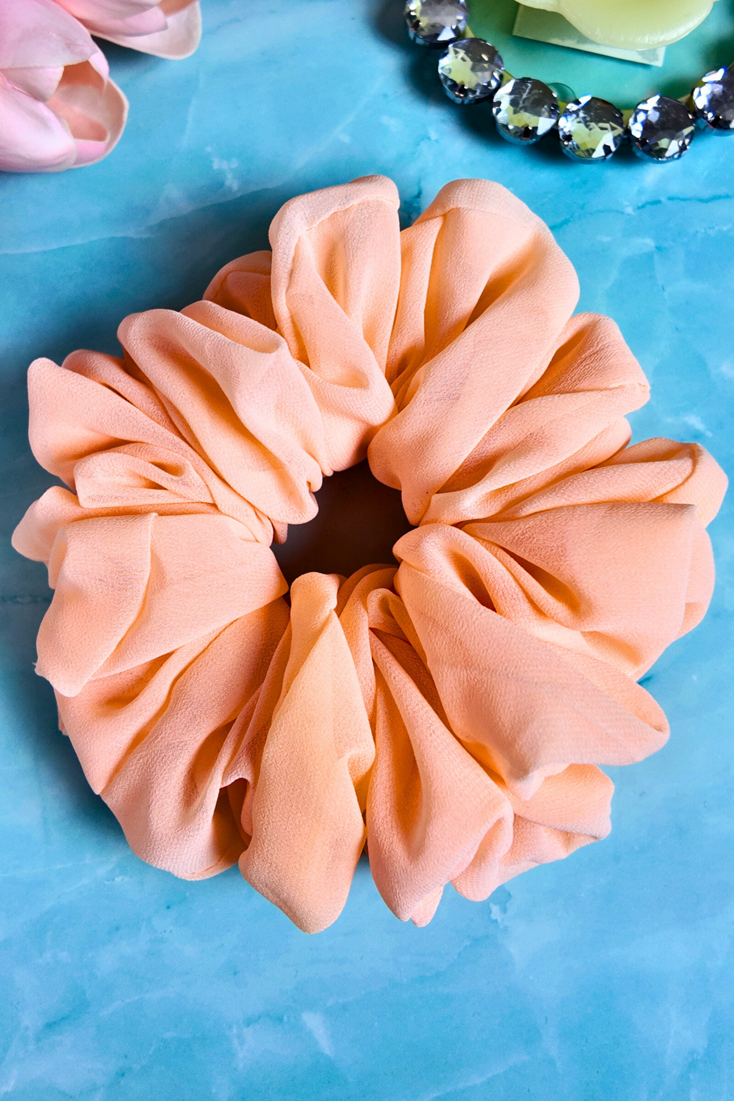 Plain Georgette - Peach XXL