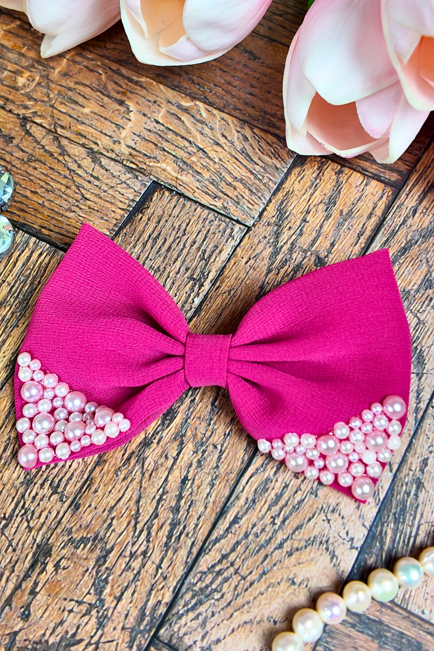 Pearl Bow - Edge Dark Pink